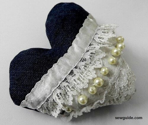 padded fabric brooch