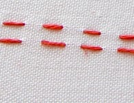 photo pf a running stitch made on fabric