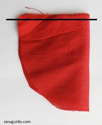 Fold the half circle shape by the half and stitch the ends together