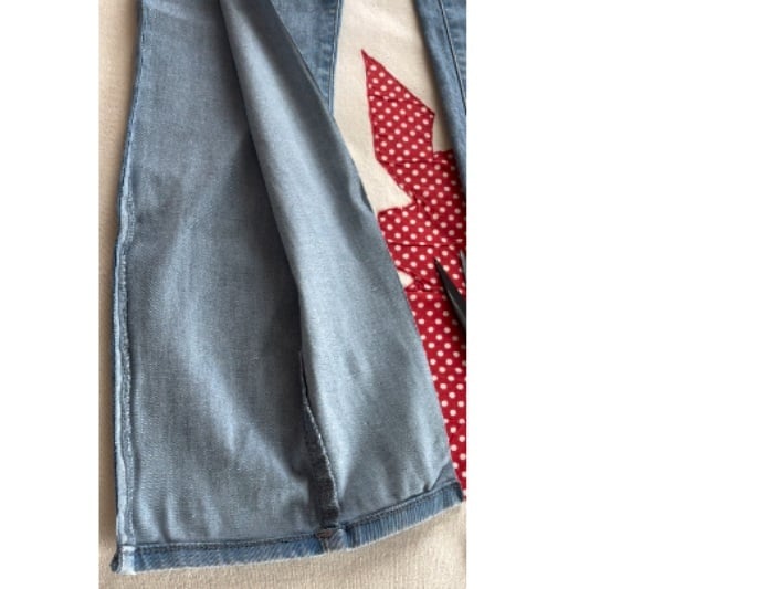 jeans with sides split open