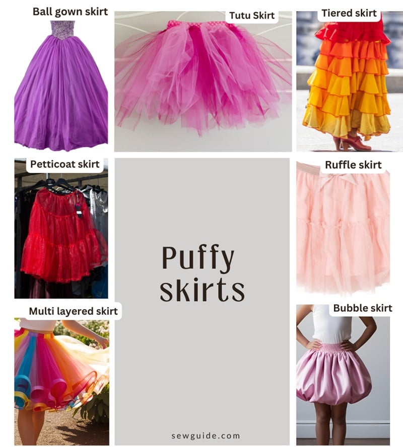 pictures of different puffy skirts
