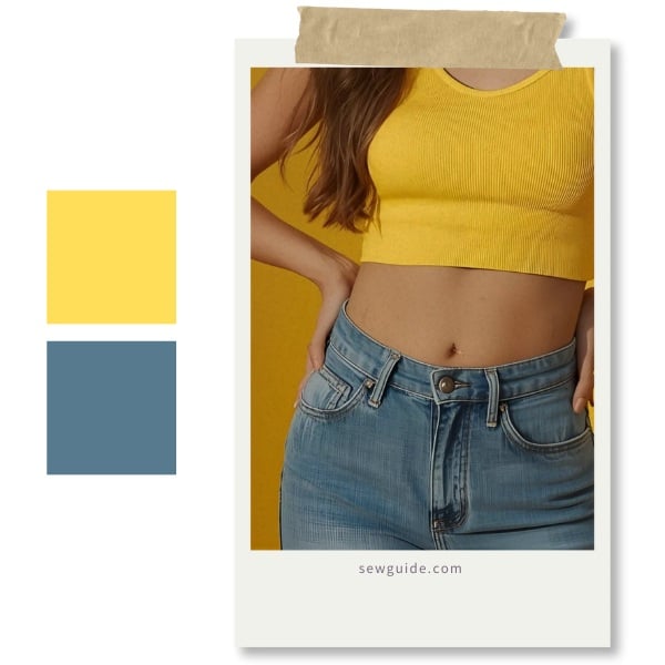 yellow and denim blue