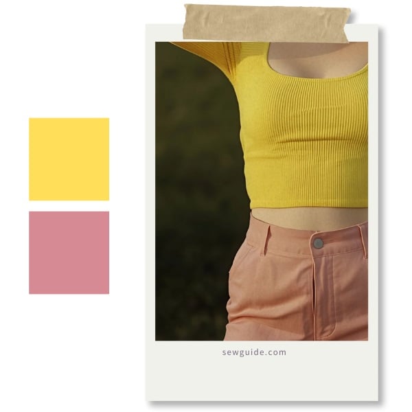dusty pink and yellow color combination