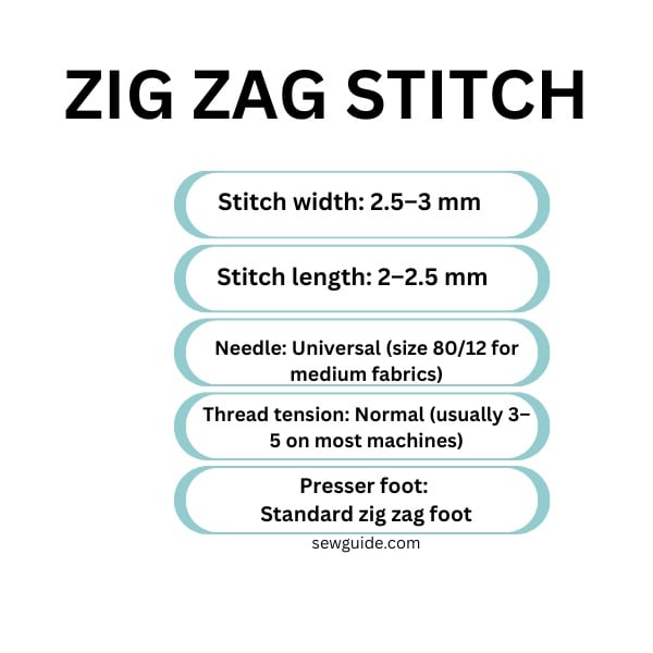 zig zag line settings