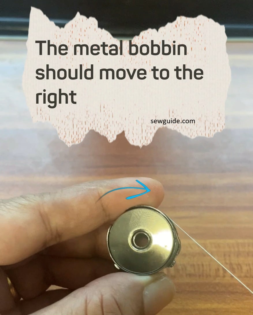 movement of metal bobbins inside a  bobbin case