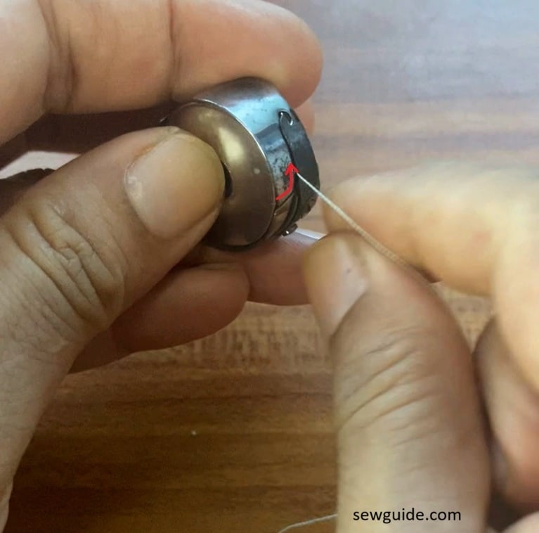 putting bobbin inside the case