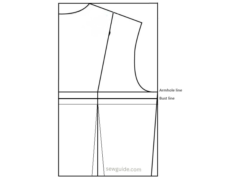 marking the wasit dart on bodice