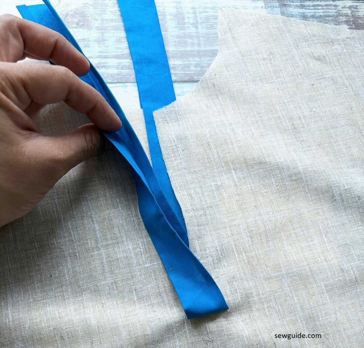 placket fabric with the fabric edge tucked inside