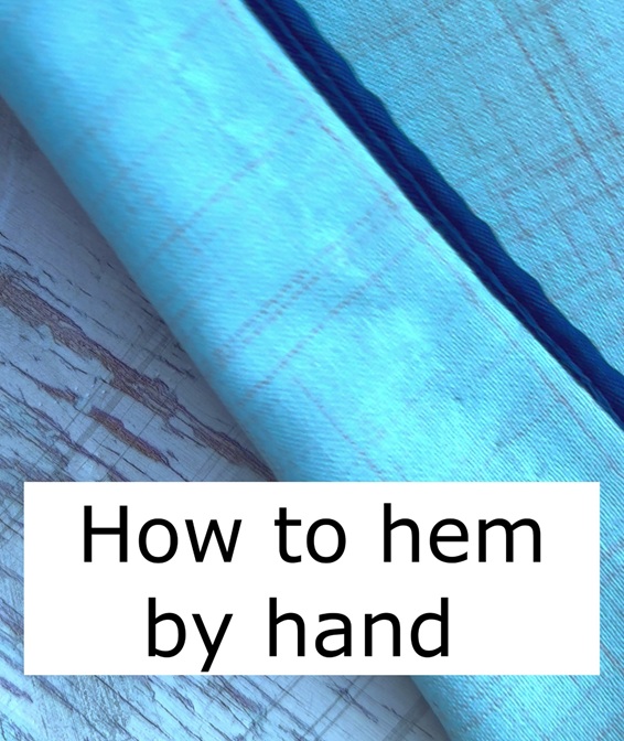 an invisible looking stitches on a hand sewn hem