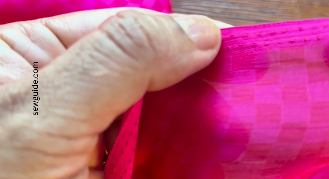 right side of the fabric