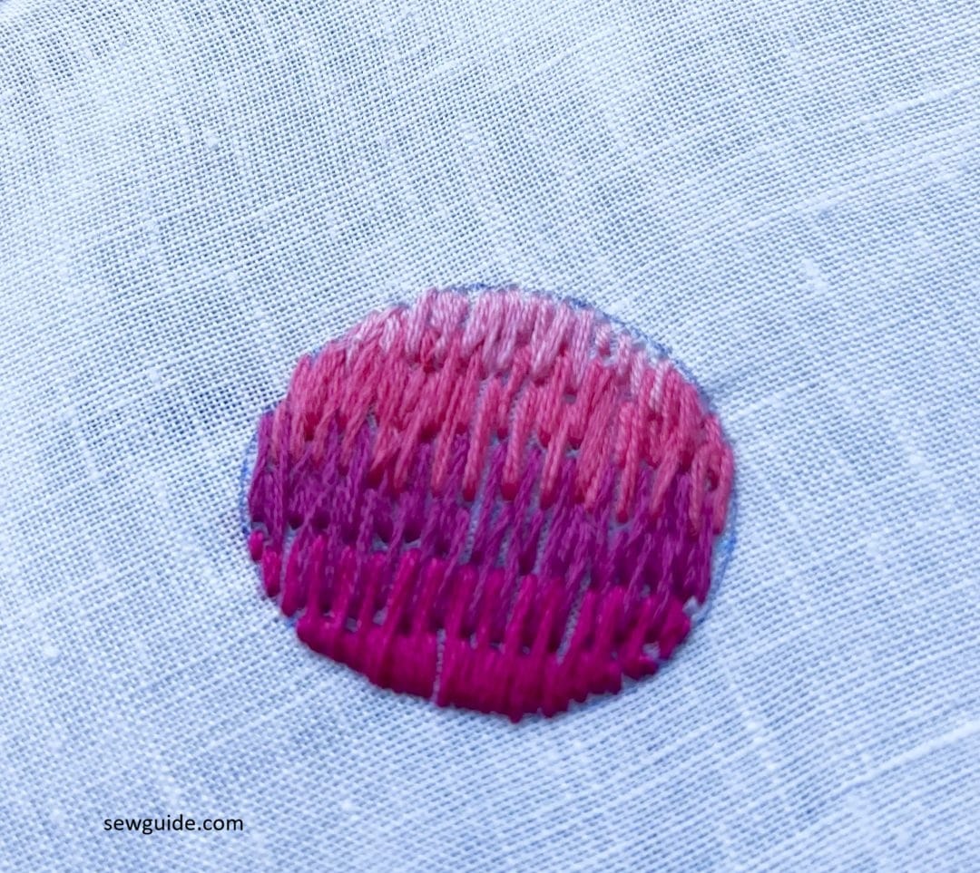ombre color embroidery motif