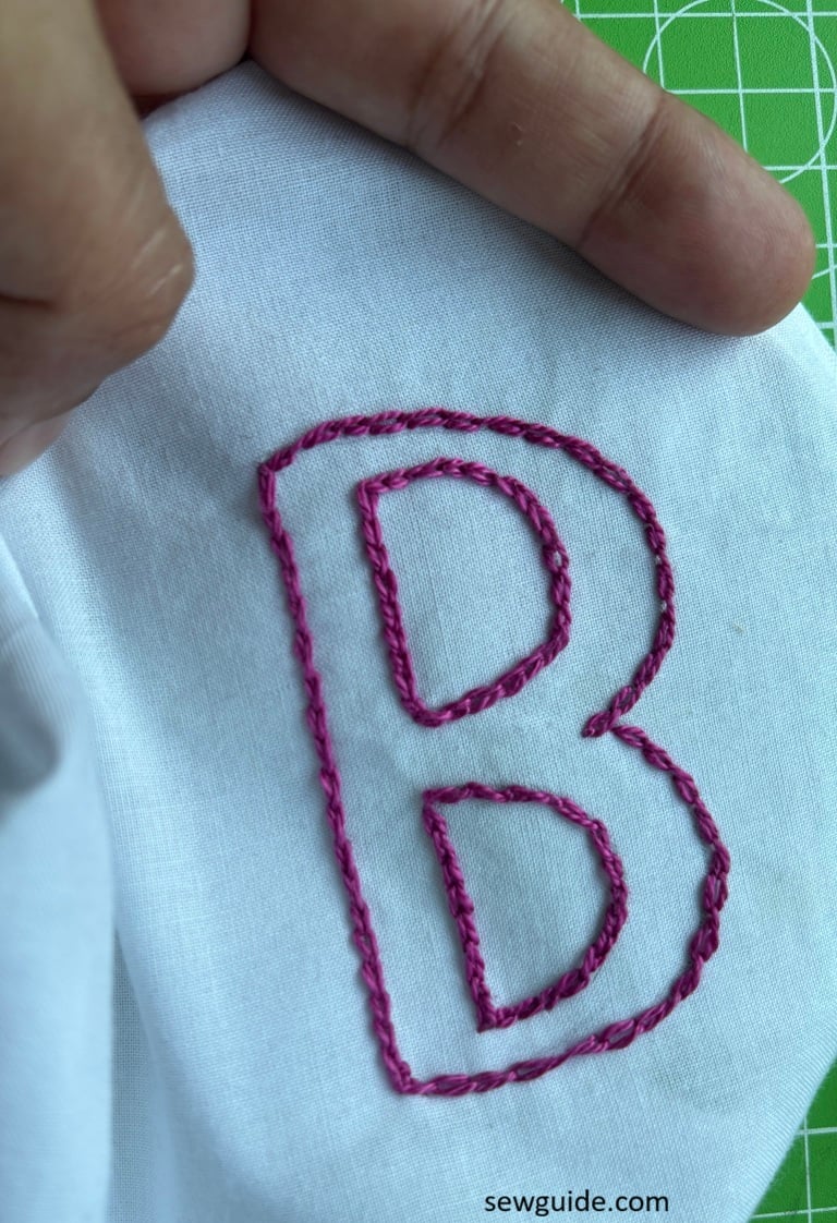 Letter B hand embroidery