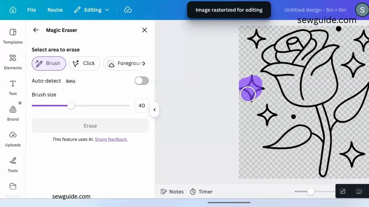 image editing on canva to remove unwanted elements