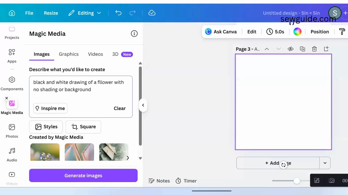 prompt to create images on canva