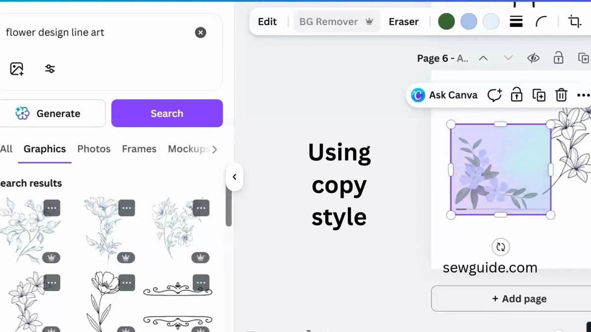 using copy style to make designs