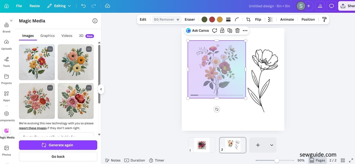 creating line drawings on canva