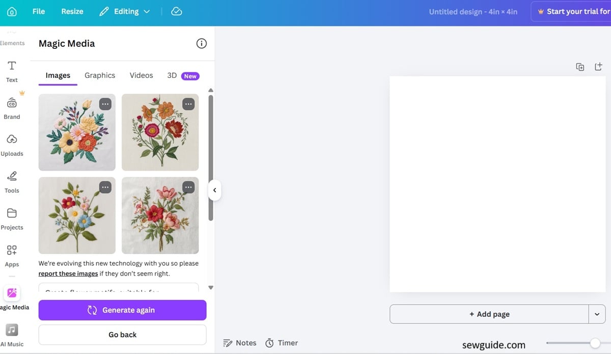 floral embroidery designs by canva