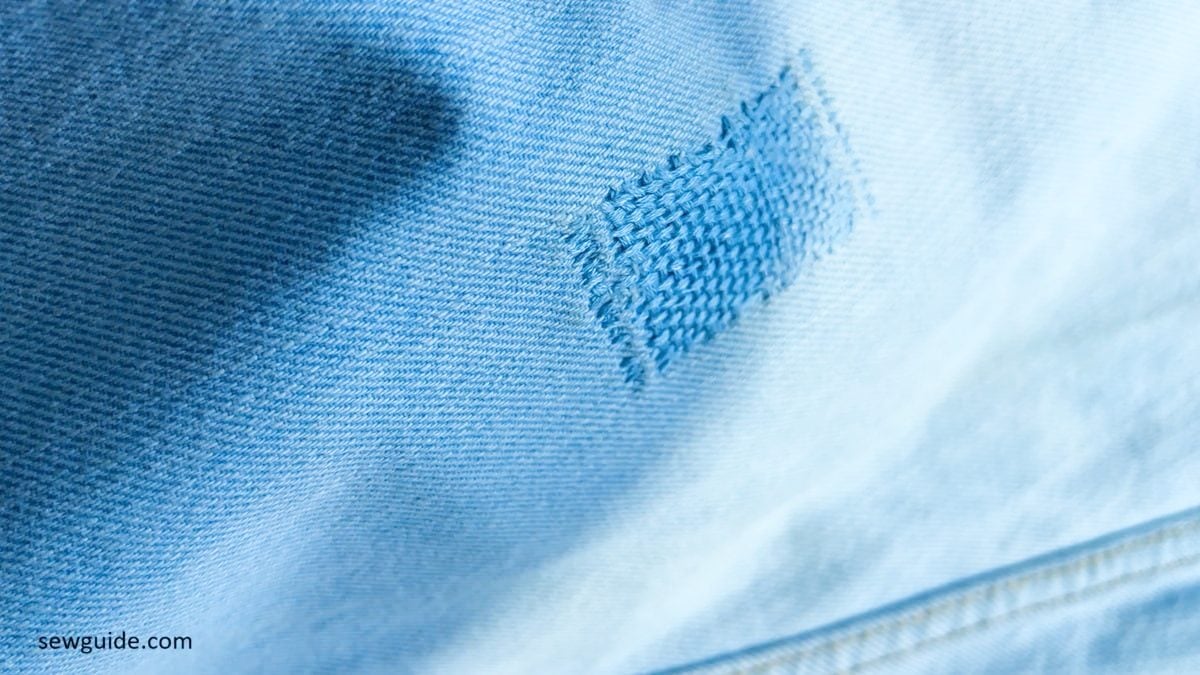 darning over a jeans hole