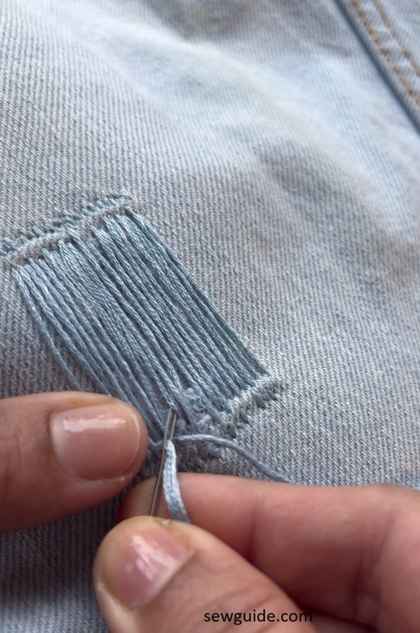 weaving through the stitches
