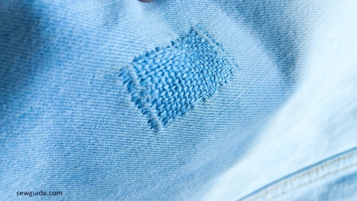 darning over hole in jeans