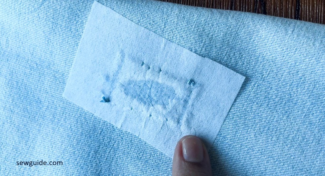 terfacing back of the jeans hole