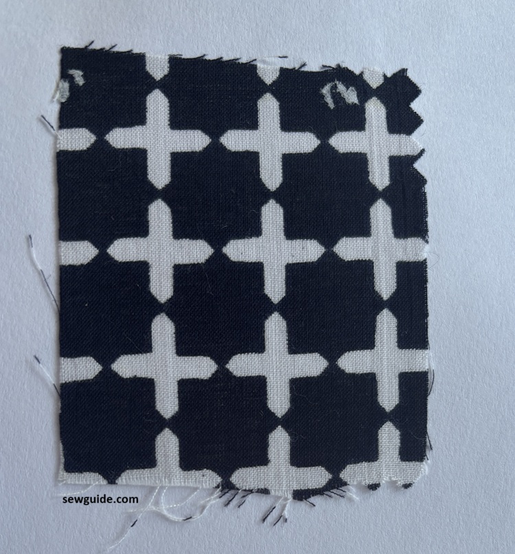 fabric with discharge printing done on it