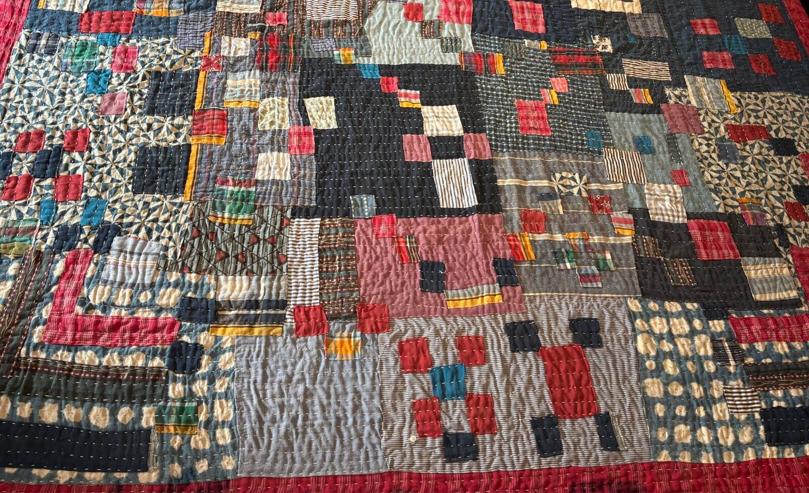quilt made of recycled fabrics