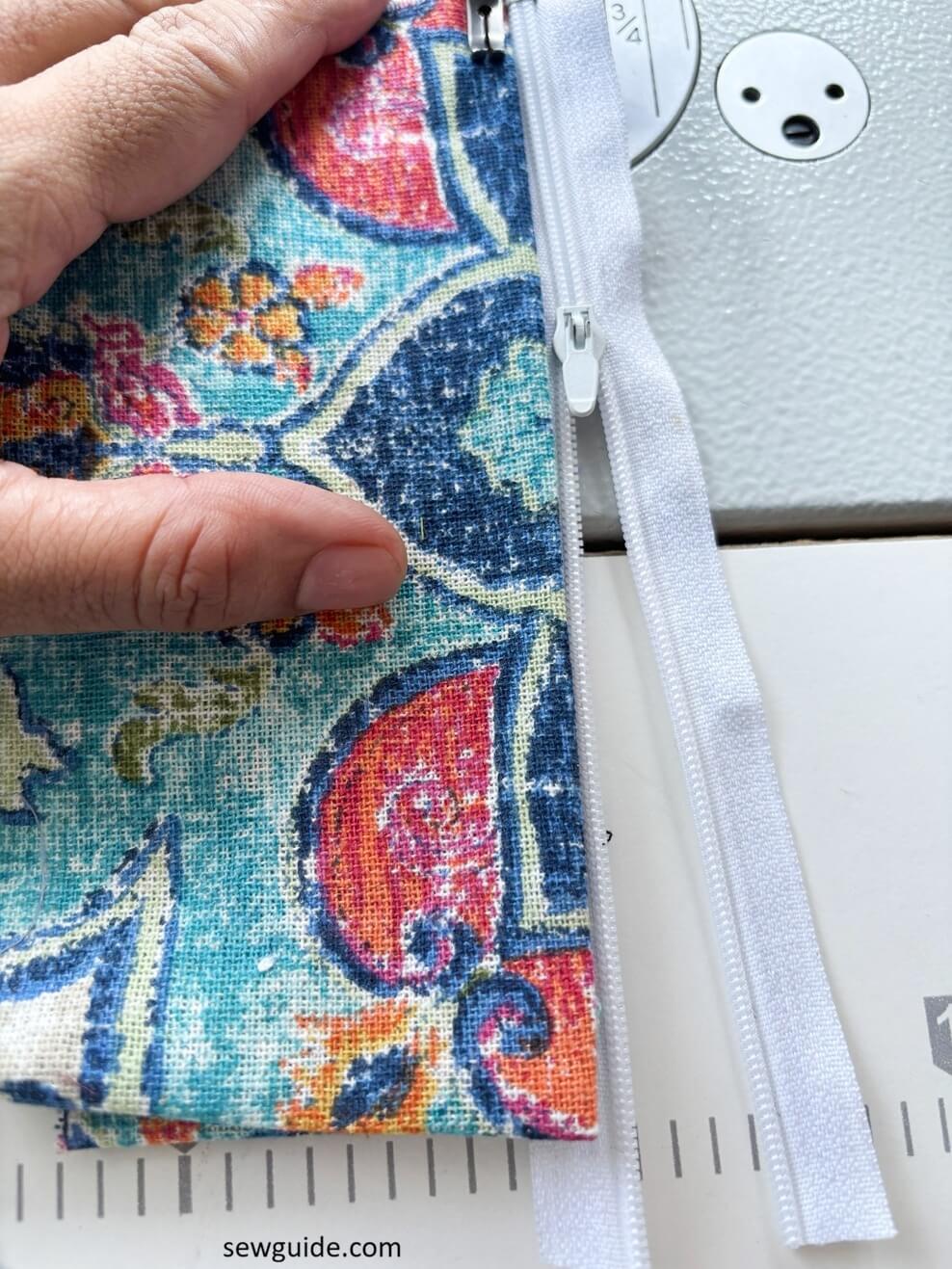zipper is kept under the fabric