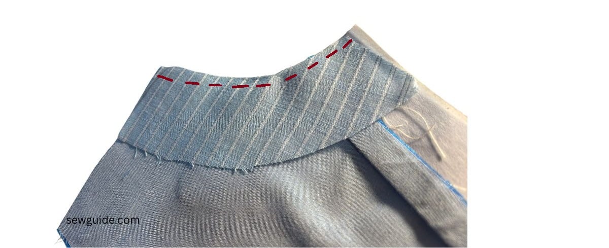 facing sewn with buttonstand