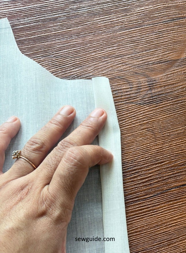 The fold pressed flat