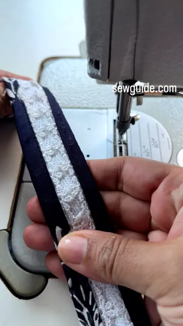 Fabric strap with lace trims thumbnail
